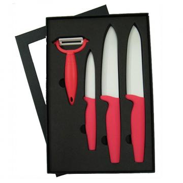 WHL-KFC044 4 pcs Anti Slip Handle Ceramic Knife with Gif t Box