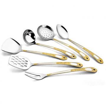 SS Kitchen Cooking Tools With Gold Plated Handle WHL-KTS013